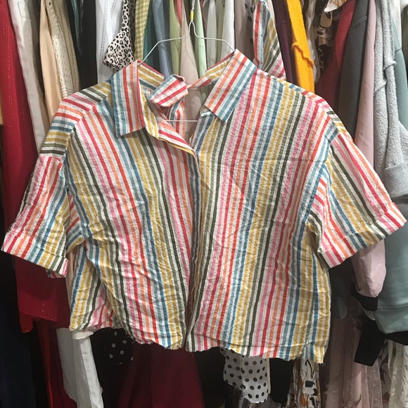 Striped button up top - Picture 2 of 4